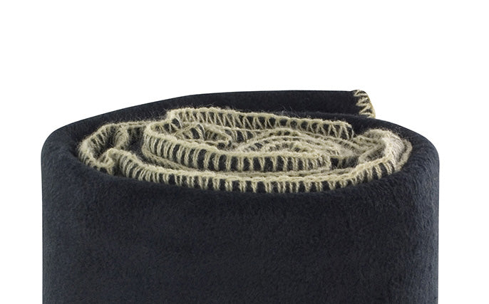 Fleece deken met contrastrand