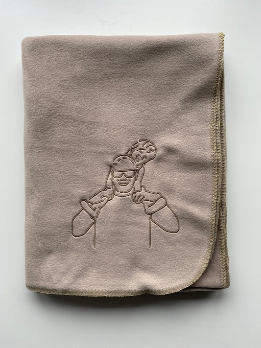 Fleece deken met contrastrand