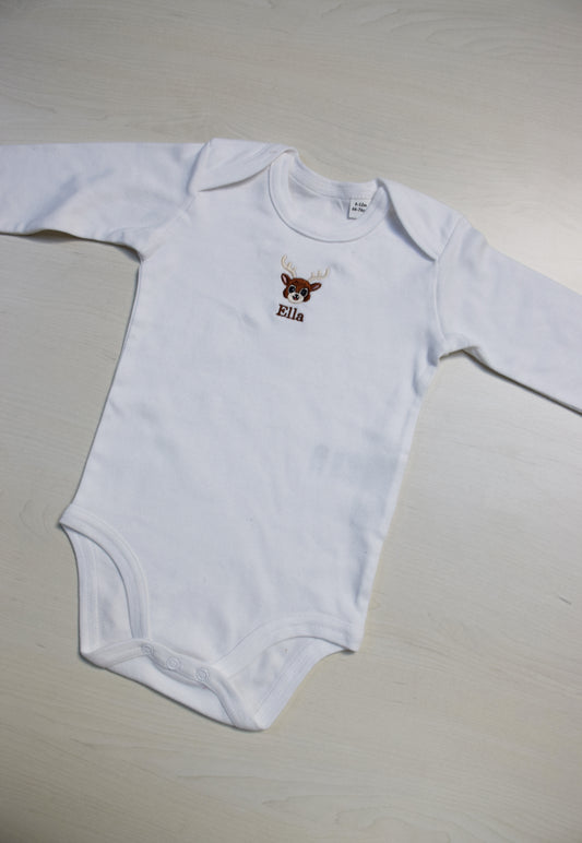 Baby longsleeve romper met figuurtje en naam