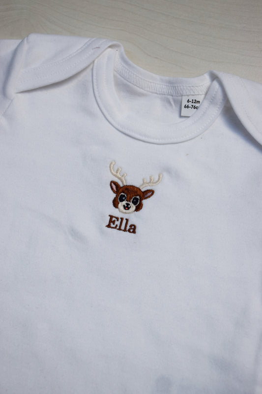 Baby longsleeve romper met figuurtje en naam